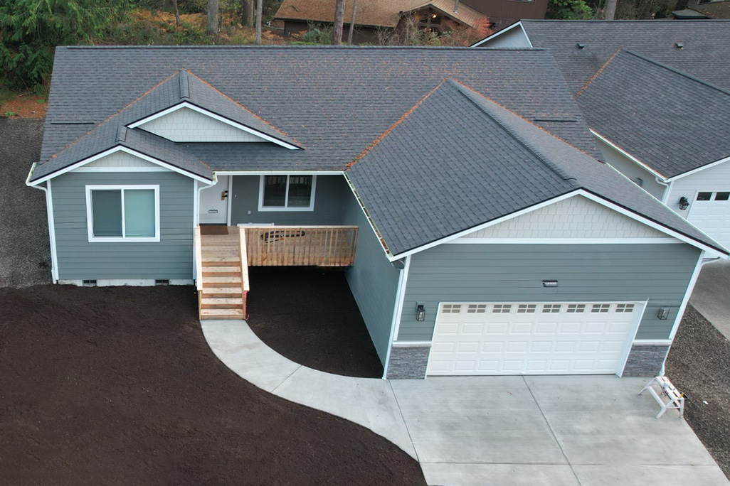 Jamie T Vacation House - Home Equity Story Aerial shot of new vacation home build