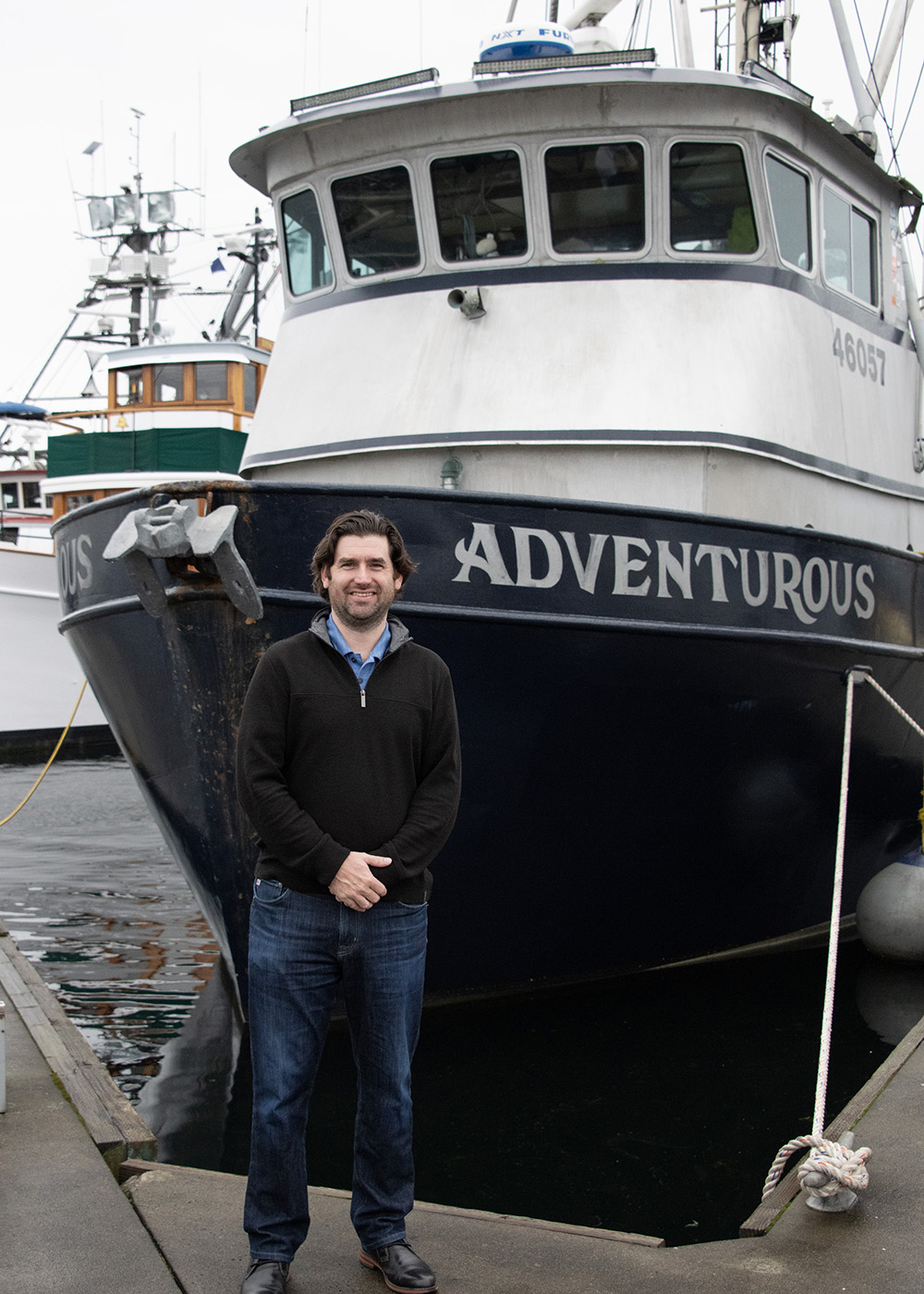 Scott Montgomery in front of the Adventurous Scott Montgomery in front of the Adventurous